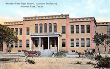 1914 Hupmobile 32 Touring Car At Aransas Pass High School TX Vtg Postcard CP431 picture