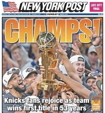 New York Knicks 2026 NBA Champs 6/14/26 New York Post Newspaper picture