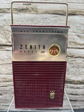 Zenith Royal 300 All Transistor Radio w/ Case Maroon 50’s Vintage FOR PARTS picture