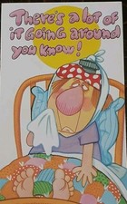 Unused Vintage Greeting Card ~ Carnicature Humor~Get Well Soon ~ Tall 9