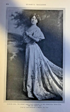 1908 Vintage Magazine Illustration Actress Blanche Bates in The Gay White Way picture