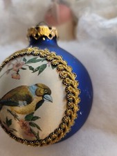 VINTAGE WEST GERMANY MERCURY GLASS/W SATIN BIRD ORNAMENT t6 picture
