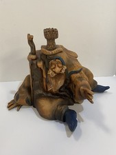 R.A. Pitz Carved Wood Resin Wizard Troll Viking TRINKET BOX Sculpture Painted picture