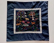 Vintage Hmong Embroidered Panel Paj Ntaub Tib Neeg/Story Cloth Pillowcase picture
