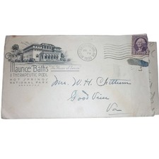 1939 Maurice Baths Hot Springs Park Arkansas Letter Envelope Medical History picture