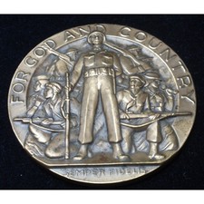 Vintage Bronze Award American Legion School Courage Leadership Honor Service, picture