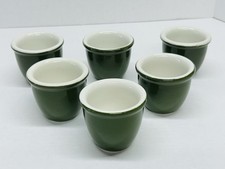Vintage Hall Restaurant Ware Ramekins Custard Cups #351 Dark Green Set Of 6 picture