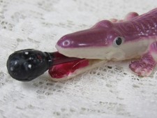 Vintage Celluloid Alligator Eating A Man Pencil Souvenir - Made in Japan - picture