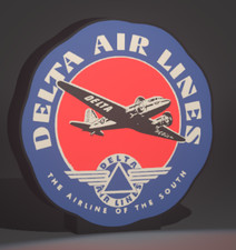 Vintage Delta Airlines Inspired LED Lighted Sign | USB Powered Airline Display picture