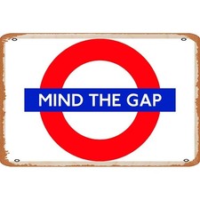 Vintage MIND THE GAP Hippie Room Tin Metal Signs Home Décor 8x12 picture