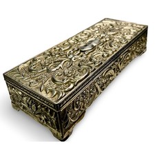 Godinger Silverplate Jewelry Box Ornate Floral Design 1992 picture