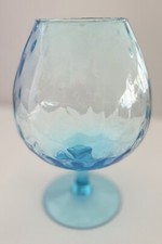 Vintage Large Empoli Italy Aqua Blue Optic Brandy Snifter 8”SALE picture