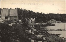 Pemaquid Point ME Maine Lobsterman Shanty Fishing c1930-50s Vintage Postcard picture