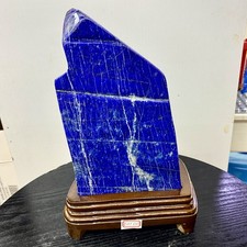 7.38LB TOP Natural Lapis Lazuli jasper quartz crystal Furnishing articles+stand- picture