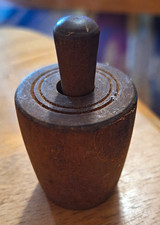 Antique Miniature Wooden Butter Mold With  Stamp picture