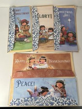 Lot 9 Vtg St Labre Indian School Holiday Greeting Card Lot Native American Theme picture