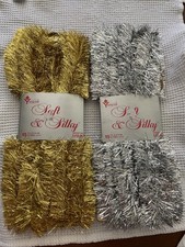 2pkgs NOS 15’x2=30’ Soft/Sassy Young Craft Xmas Tinsel Garland 1Gold 1Silver USA picture
