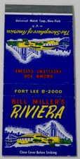 BILL MILLER'S RIVERIA NIGHT CLUB - RESTAURANT MATCHBOOK COVER * FORT LEE, N.J. picture