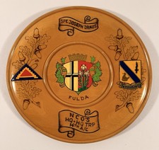 Vintage 14th Armored Cavalry Fulda Gap Cold War Wooden Plate Germany Hutschala picture