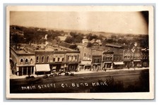 RPPC Great Bend KS Main Street View Bird's Eye Storefronts 1908 C. picture