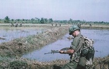 Vietnam  War  Photos -- US  Soldiers Moving though Rice Paddys... picture