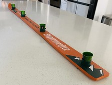 Jagermeister LTD Edition Shot Ski w/ 50  Aluminum Glasses New In Box 64” Long picture