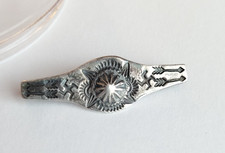 Vintage Navajo Native Whirling Log  Hand Stamp work Silver Brooch Pin picture