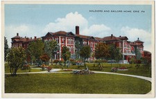 1915-1930 Erie PA Postcard Civil War Soldiers and Sailors Home View Antique WB picture