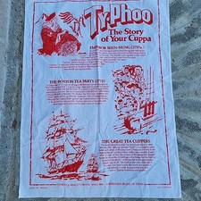 Vintage Ty-Phoo Story of Your Cuppa Tea Towel Emperor Shen Nung Boston Party picture