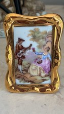 Two Limoges  Miniature Porcelain Frame N Plate Signed picture