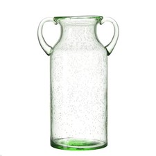 JSY-UP Large Clear Glass Vase Double Ear Filler Bubbles Green Large picture