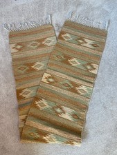 ATQ LARGE Navajo Rug Native American Indian VTG Striped Triple Diamond 75x15