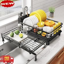 Escurridor de platos - Escurridor extensible, escurridor grande para fregadero y picture