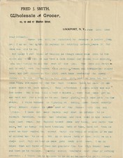 Antique Letter to Mom Dreaming of a Flying Machine Fred J Smith Lockport NY 1905 picture