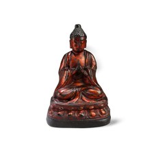 Antique Lacquered Bronze Buddha Statue picture