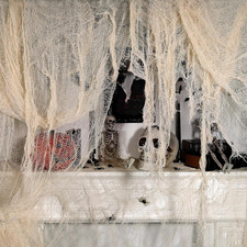 320 X 80 in Halloween Creepy Cloth for Yard and Outdoor Decorations,Beige picture