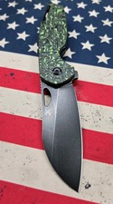 Kansept Knives Model 6 Linerlock Green Carbon Fiber Folding 20CV Knife 1022A5 picture