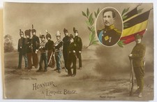 WW1 Belgium Military Postcard King Albert I Belgian Army Honneur a L'Armée Belge picture