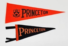 Princeton Univ Felted Pennant Flags Lot of 2 Vintage Ivy College Dorm Banners picture