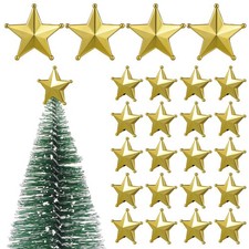 jojofuny 50pcs Mini Christmas Tree Star Miniature Gold Christmas Tree Top Sta... picture