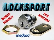 LOCKSPORT-MEDECO® HIGH-SECURITY CYLINDER, 4-ANGLED PINS, NO KEY, TO MANIPULATE picture