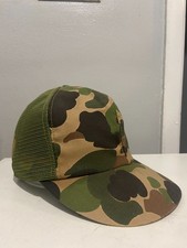 Genuine 1960s US Army Vietnam War Camo Field Cap Hat Size Large Mesh-Sides Used picture