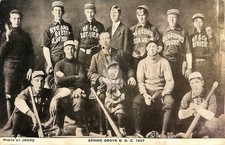 1907 Baseball Spring Grove B.B.C Full Uniforms Bats RPPC Photo Postcard COPY picture