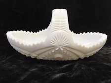 Milk Glass Basket w/Sawtooth Rim picture
