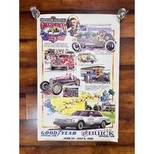 Buick Great American Race Poster Unisex 24x37 Multi Excellent 1990 Vintage Art picture