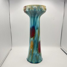 Kirklands Extra Large Teal/Burgandy and  Mustard Colored Candle Holder 14
