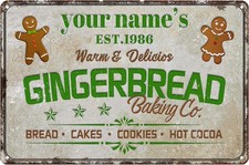 Custom bakery Tin Metal Sign Personalized Name Retro Wall 8x12 picture