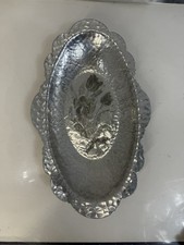 Creations By Rodney Kent Aluminum Tray Hand Wrought Hammered Tulip Flowers 406 picture