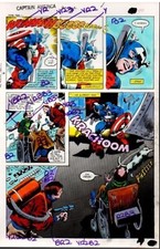 Original 1981 Colan Captain America Marvel Comics color guide comic art page:80s picture