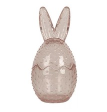 NEW Easter Pink Glass Jar Bunny Ear Egg Clear Viral Spring Decoration picture